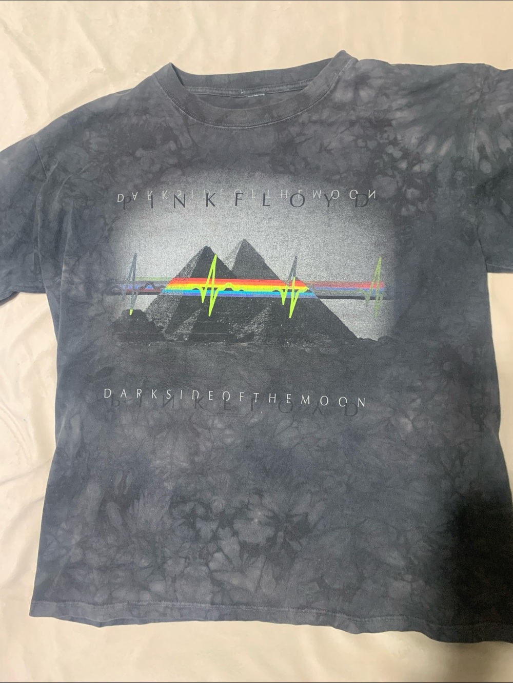 Pink Floyd Black/Gray Tie-Dye Dark Side of the Moon Graphic Tee